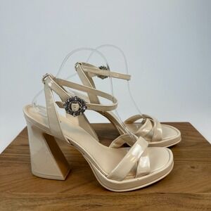 New Womens Circus Sam Edelman Haidyn Nude‎ Ankle Strap Heels Sandals Size 9.5 M